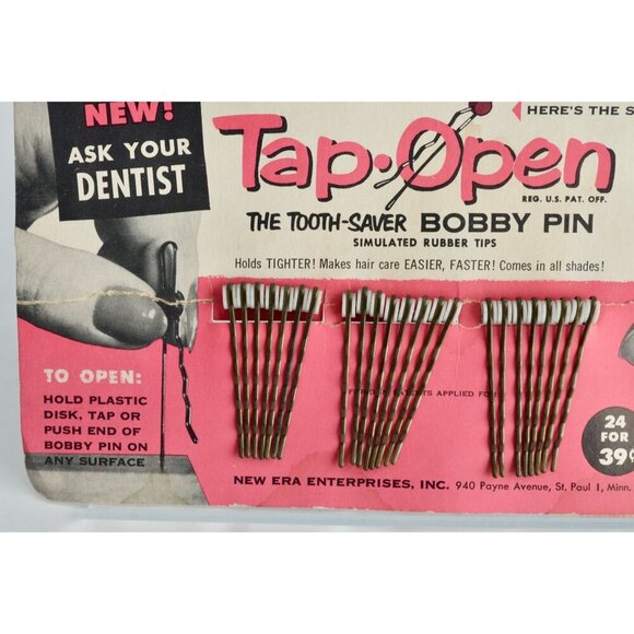 Tap Open Bobby Pins Display Card - Picture 1 of 5